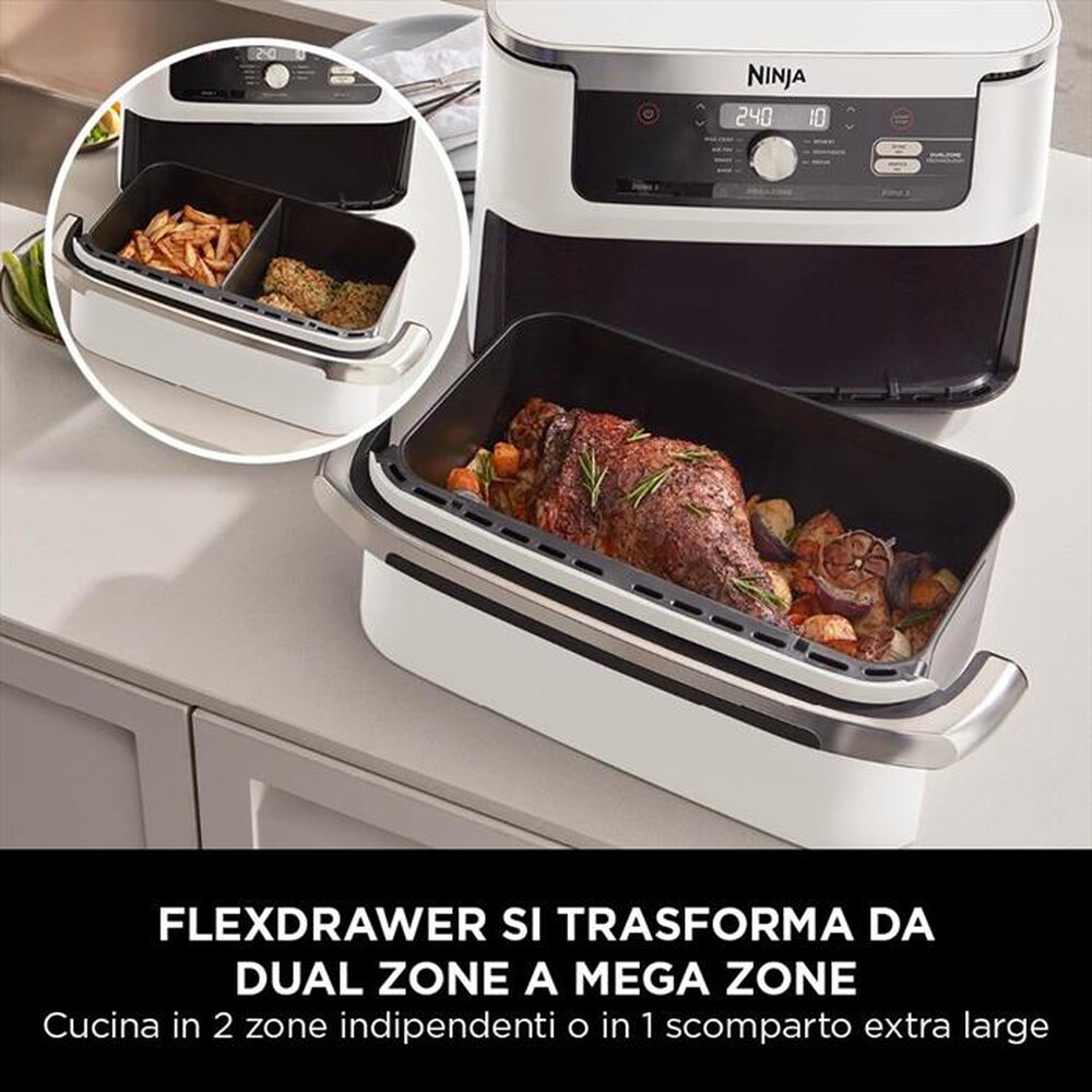"NINJA - FRIGGITRICE AD ARIA FLEXDRAWER DA 10,4 L-Bianco"