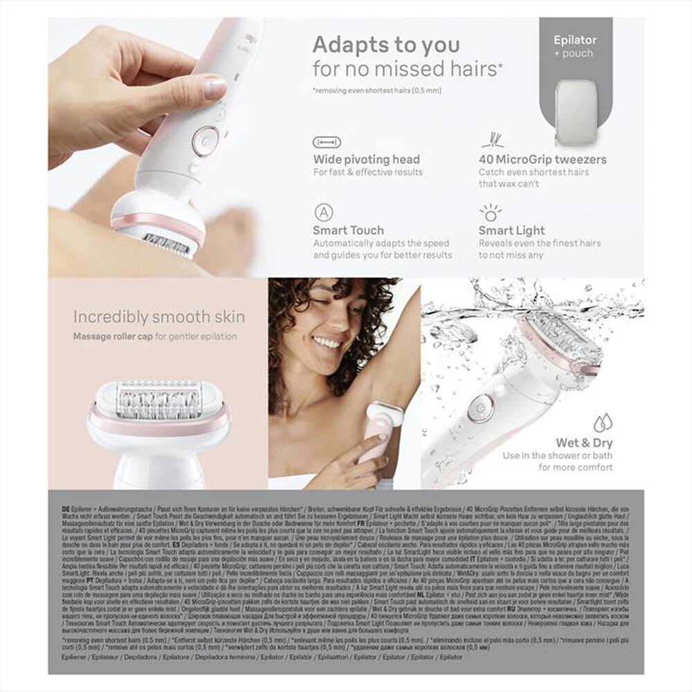 "BRAUN - Epilatore SILK-ÉPIL 9 9-000-BIANCO/ROSA"