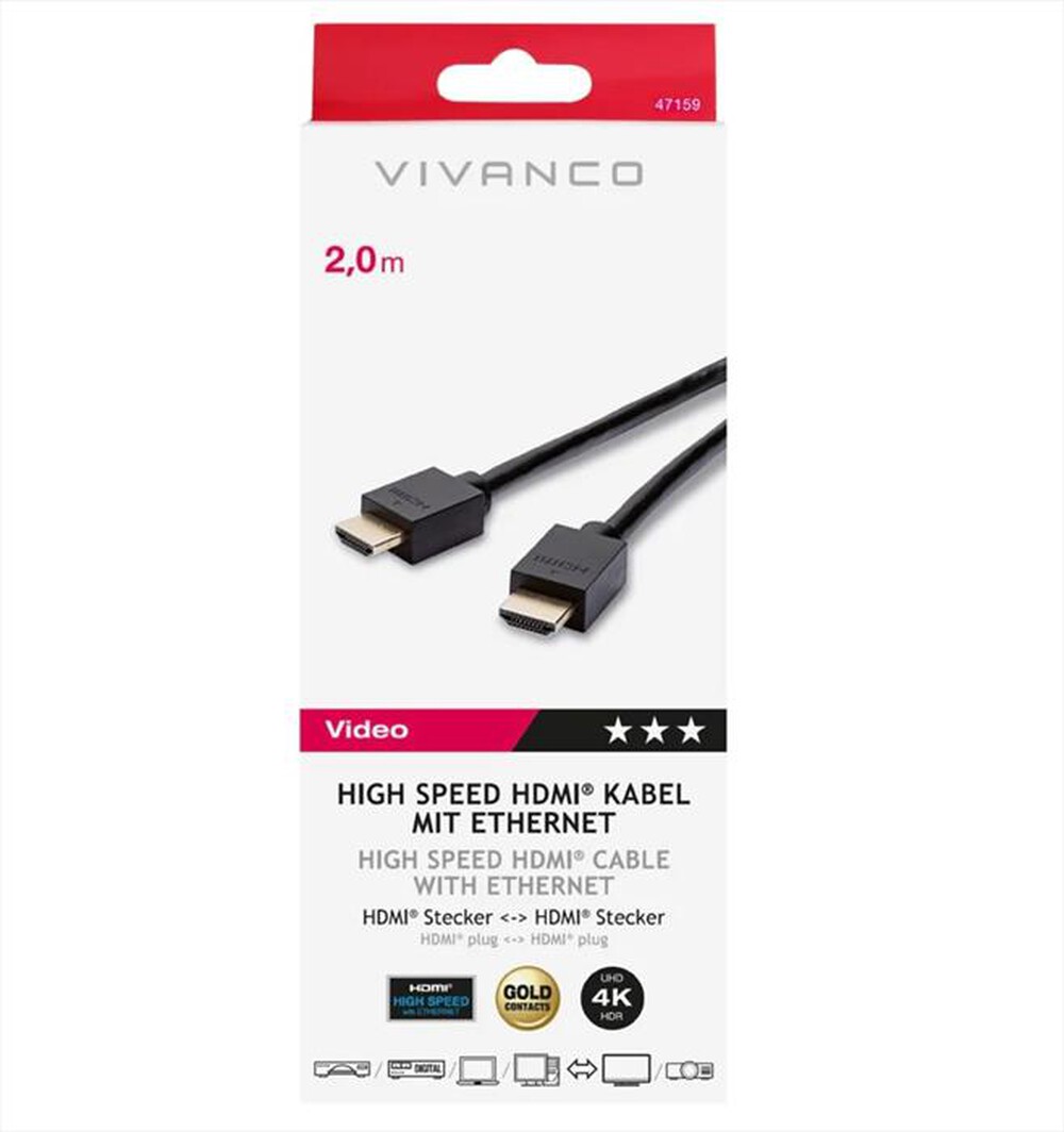 Immagine del prodotto VIVANCO - VVVHDMI20MMGG-Nero