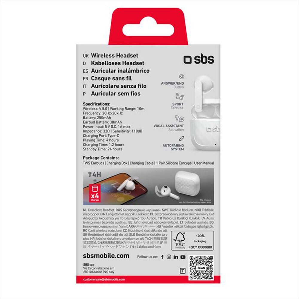 Immagine del prodotto SBS - TEEARAIRFREETWSBTW-Bianco