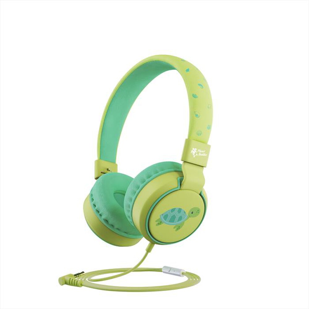 "PLANET BUDDIES - Cuffie wired MILO THE TURTLE-Green - Verde"