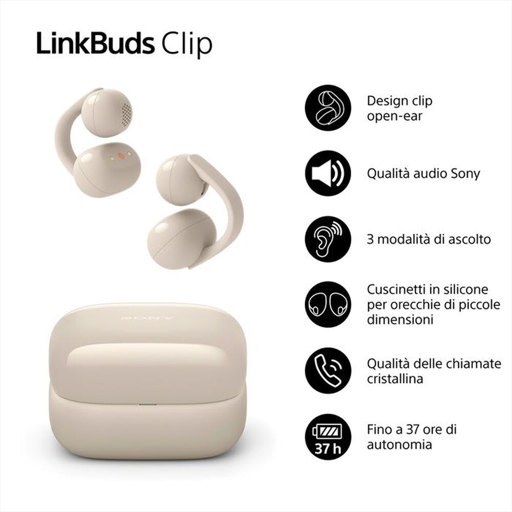 Immagine del prodotto SONY - Auricolari wireless LinkBuds Clip WFLC900C.CE7-Greige
