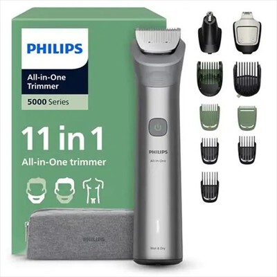 PHILIPS - Rifinitore All-In-One Multigroom S.5000 MG5941/15-grigio chiaro