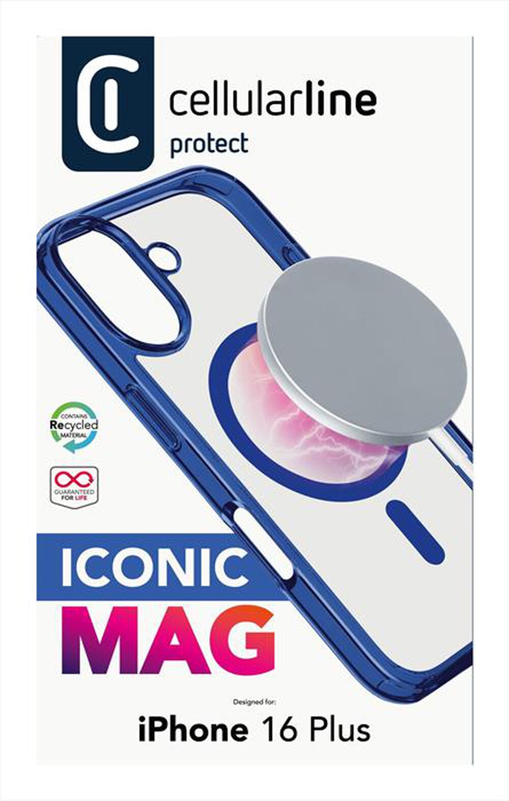 Immagine del prodotto CELLULARLINE - Cover case ICONIC MAG per iPhone 16 Plus-Blue