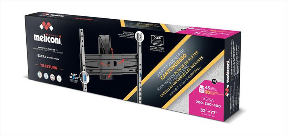 Immagine del prodotto MELICONI - Supporto TV EXTRA 400 TILT N TURN CG 45 Kg-Nero