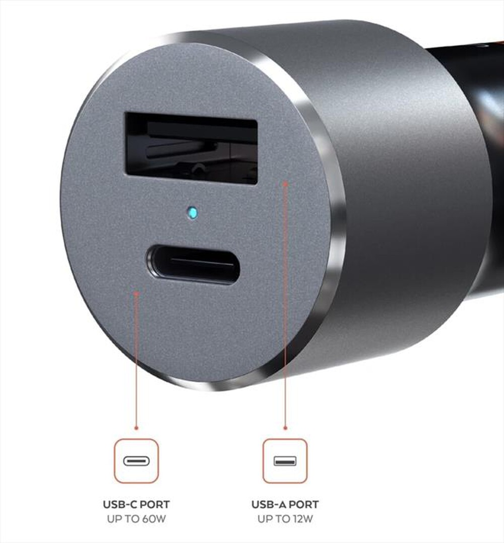 "SATECHI - ADATTATORE PER CARICABATTERIE DA AUTO PD TYPE-C 72-SPACE GREY"