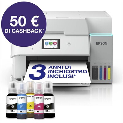 EPSON - EcoTank ET-4956 Stampante Inkjet Multifunzione A4-Bianco