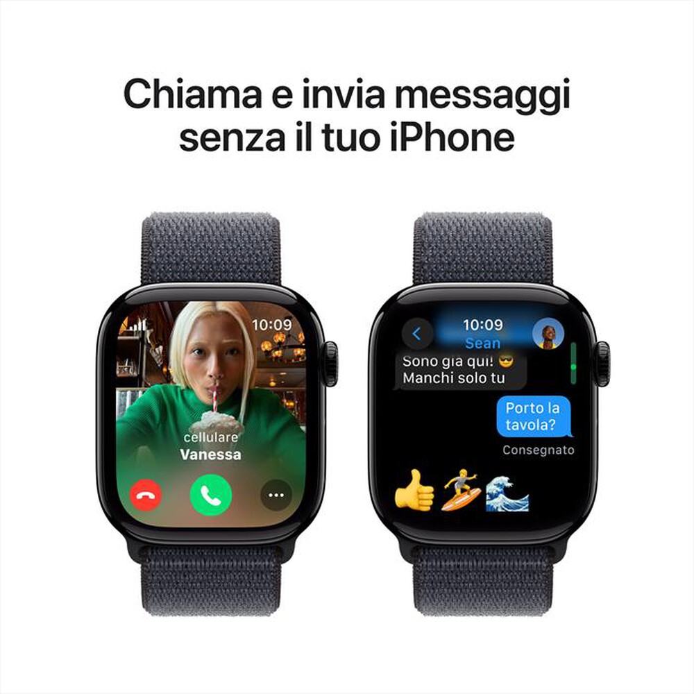 "APPLE - Watch Series 10 GPS + Cellular 42mm Alluminio-Jet Black - Sport Loop Ink"