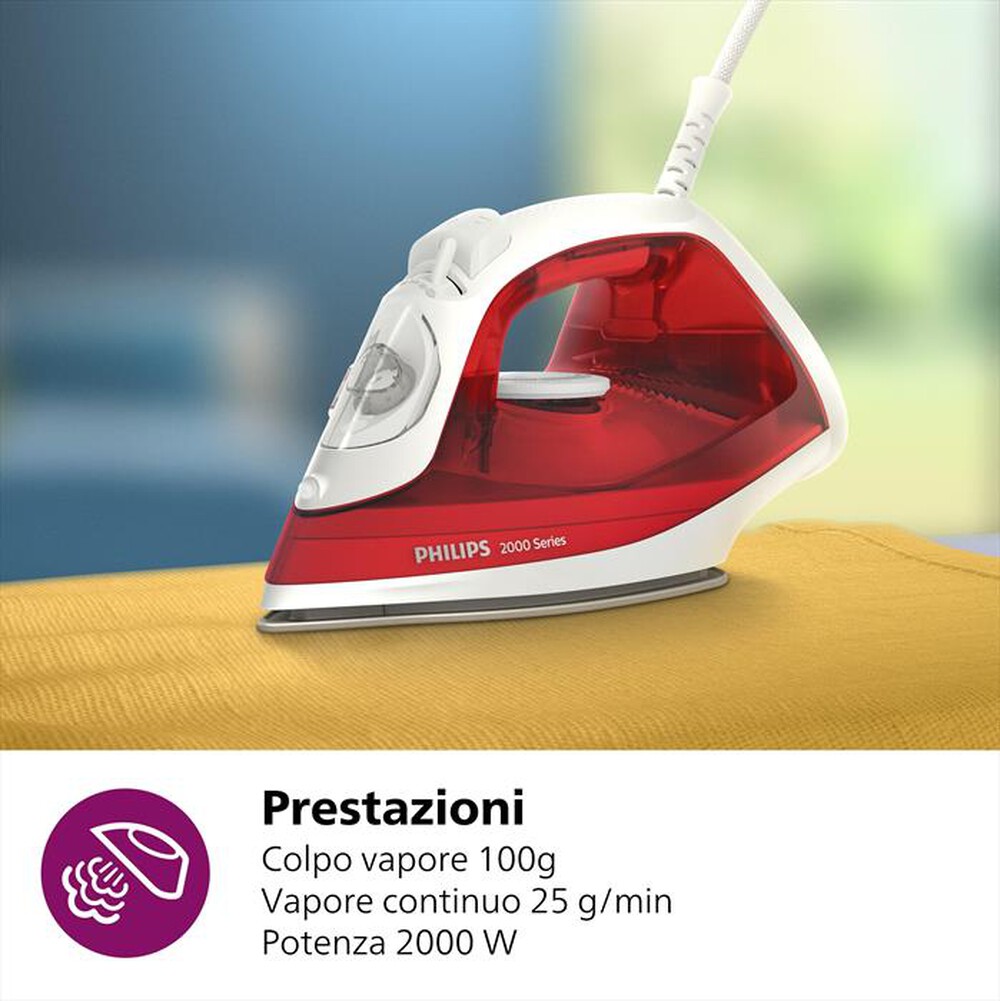 Immagine del prodotto PHILIPS - Ferro da stiro a vapore SERIE 2000 DST2010/40-Rosso