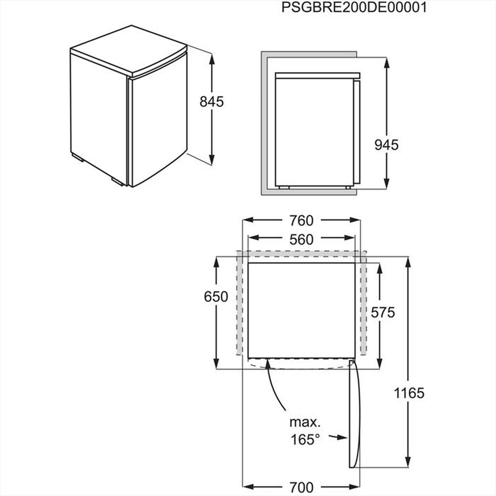 Immagine del prodotto ELECTROLUX - Frigorifero sotto-tavolo LXB1AE13W0 ClasseE 134 lt-Bianco