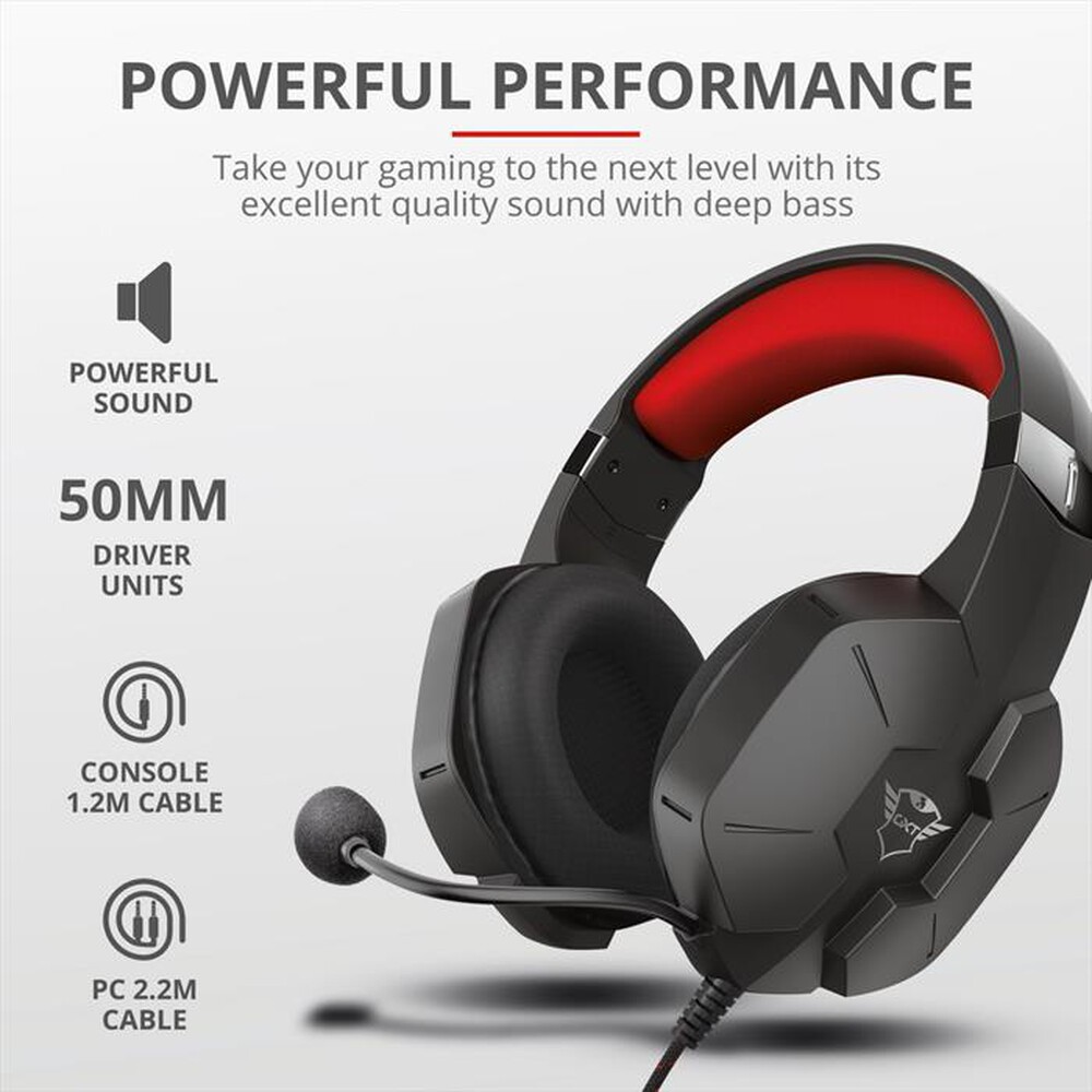 "TRUST - GXT323 CARUS HEADSET-Black/Red"