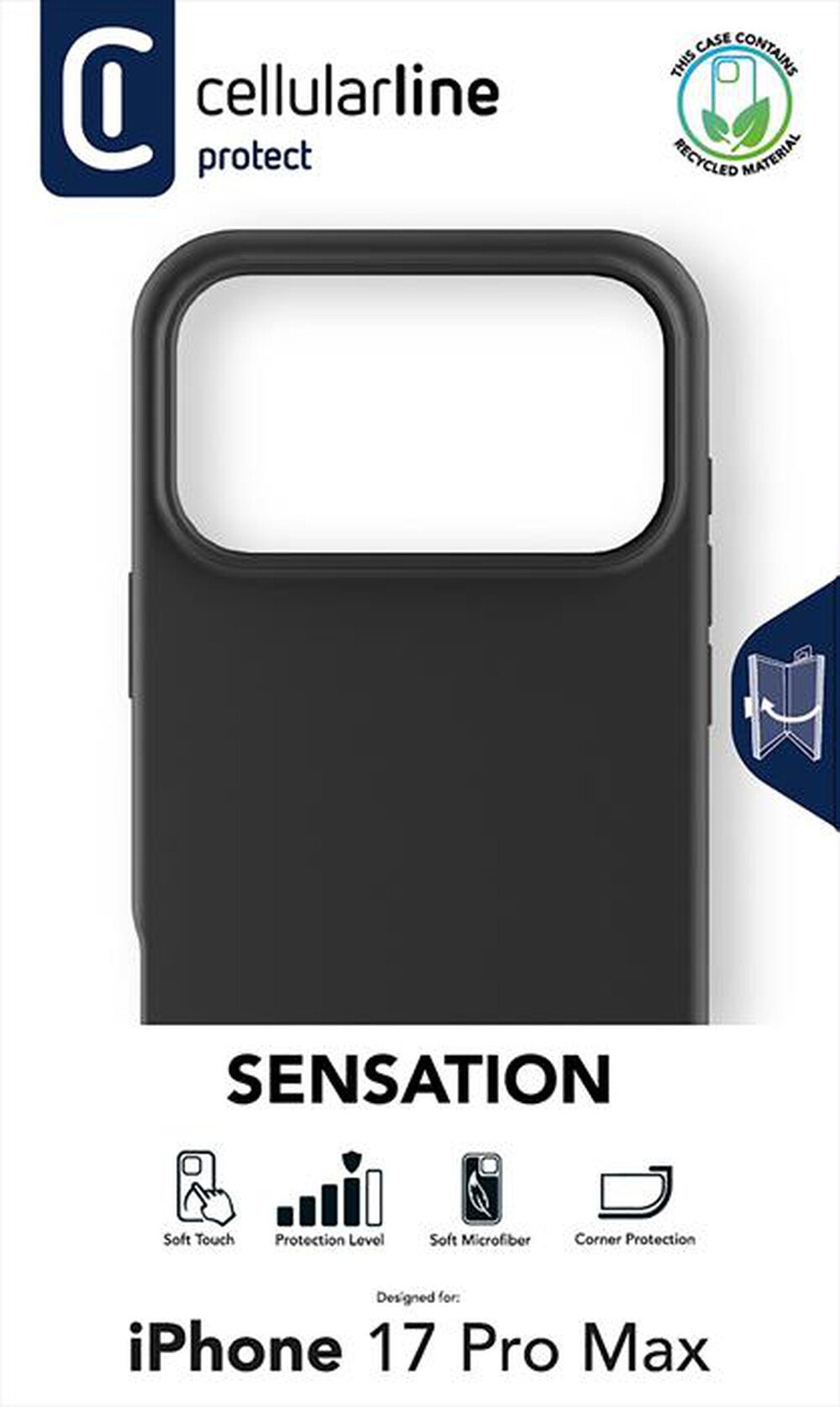 Immagine del prodotto CELLULARLINE - Custodia SENSATION per IPHONE 17 PRO MAX-Nero