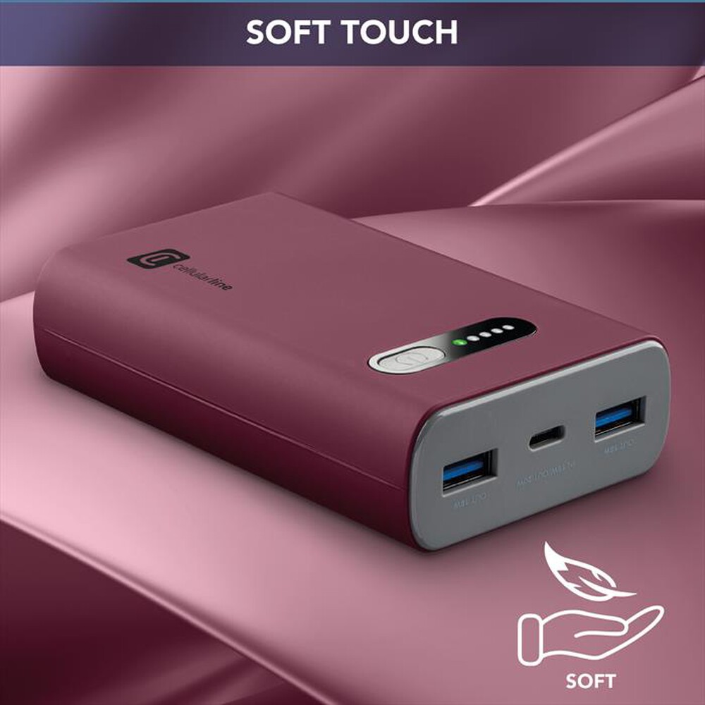 Immagine del prodotto CELLULARLINE - Caricabatterie Portatile PBFAST01PD10000R-Rosso