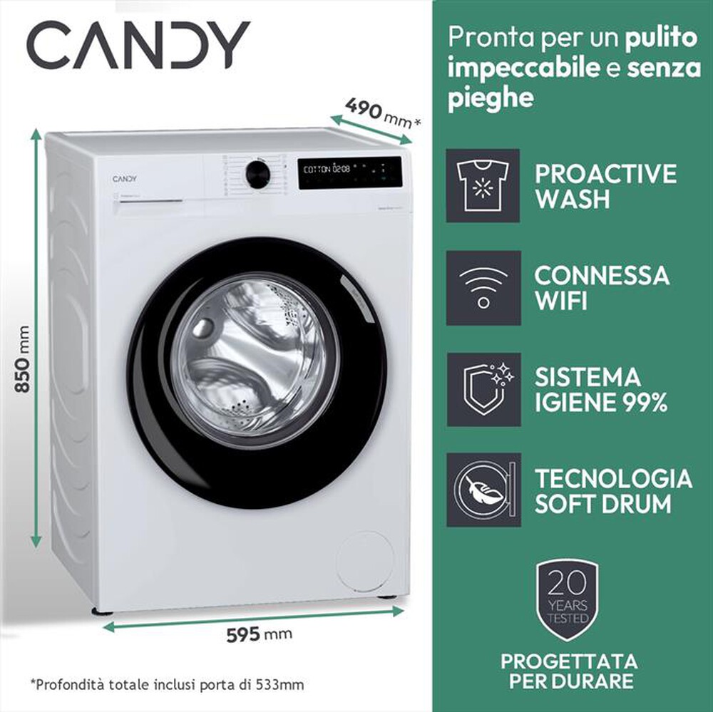 Immagine del prodotto CANDY - Lavatrice BR 48B6-S 8 Kg Classe A-White
