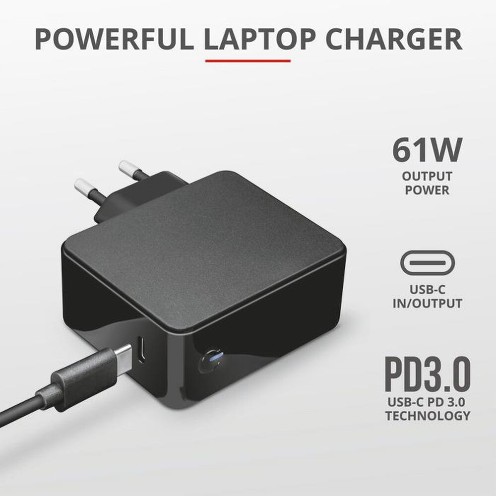 "TRUST - MAXO APPLE 61W USB-C LAPTOP CHARGER-Black"