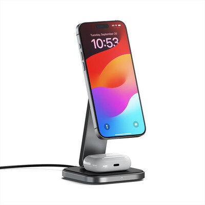 SATECHI - STAND DI RICARICA WIRLESS 2 IN 1 PIEGHEVOLE-Nero