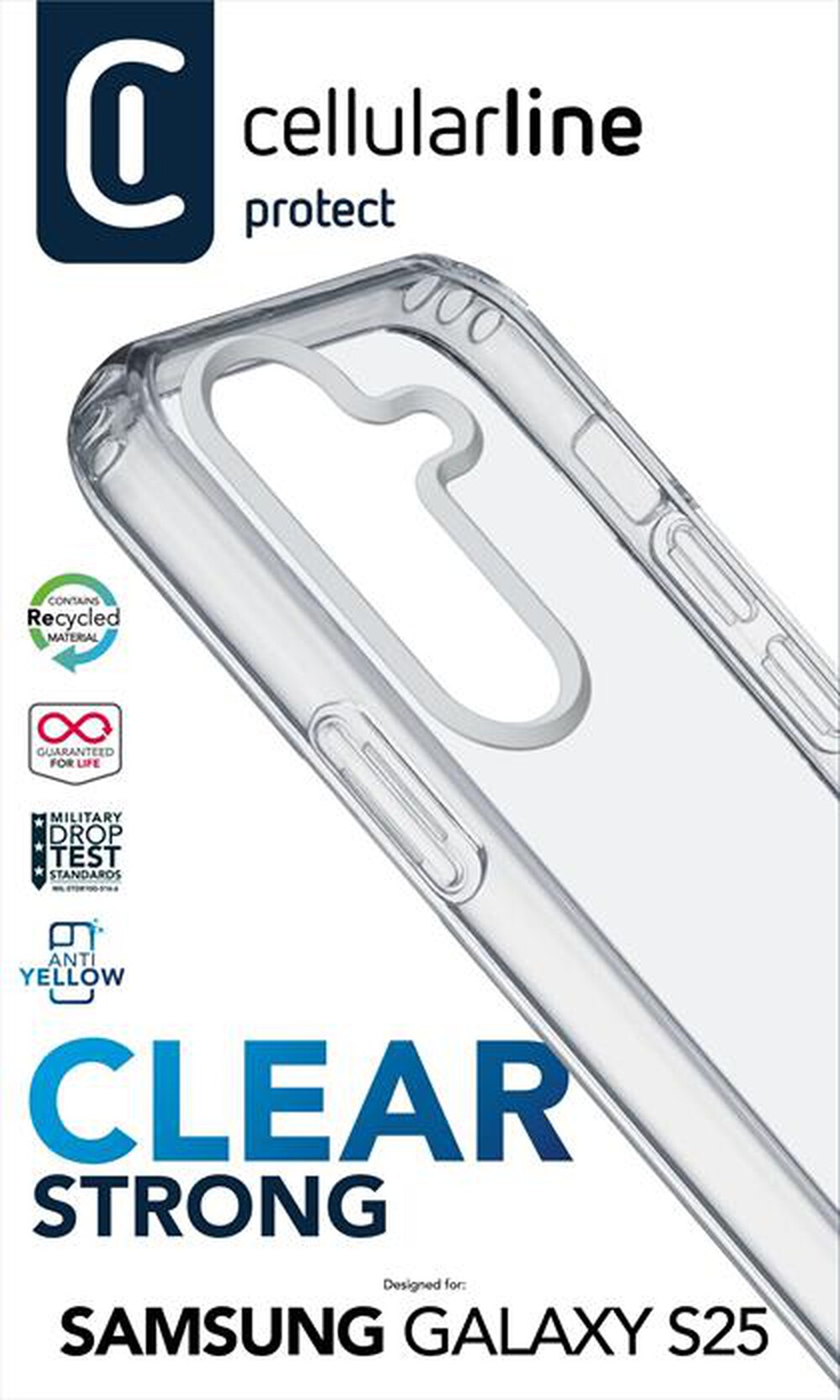 Immagine del prodotto CELLULARLINE - Cover CLEAR STRONG - GALAXY S25-Transparent