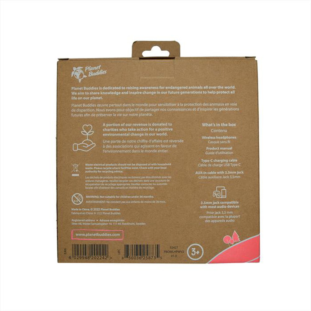 "PLANET BUDDIES - Cuffie wireless OLIVE THE OWL-Pink - Rosa"