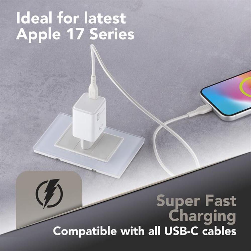 Immagine del prodotto CELLULARLINE - Caricabatterie da rete ACH USB-C 40W PD-Bianco