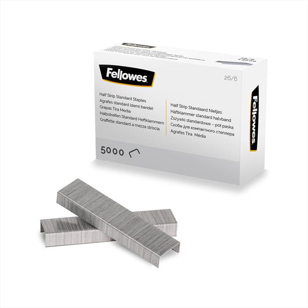 Immagine del prodotto FELLOWES - CF 5000 PUNTI 26/6 PER CUCITRICE - MEZZA STRISCIA-silver