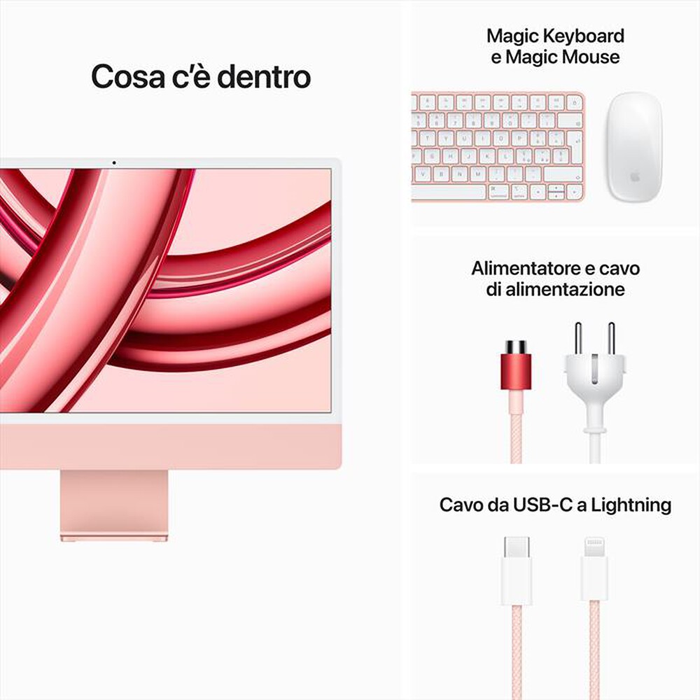 "APPLE - IMAC RETINA 24'' 4.5K M3 CORE 8 CPU 10 GPU 512GB-Rosa"