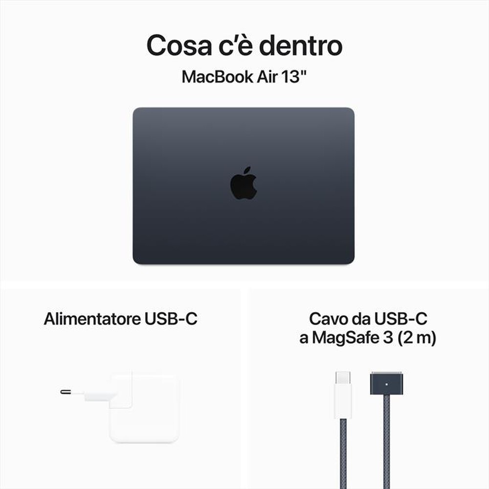 Immagine del prodotto APPLE - MacBook Air 13" M3 Core CPU 8 GPU 8 16GB 256GB SSD-Mezzanotte