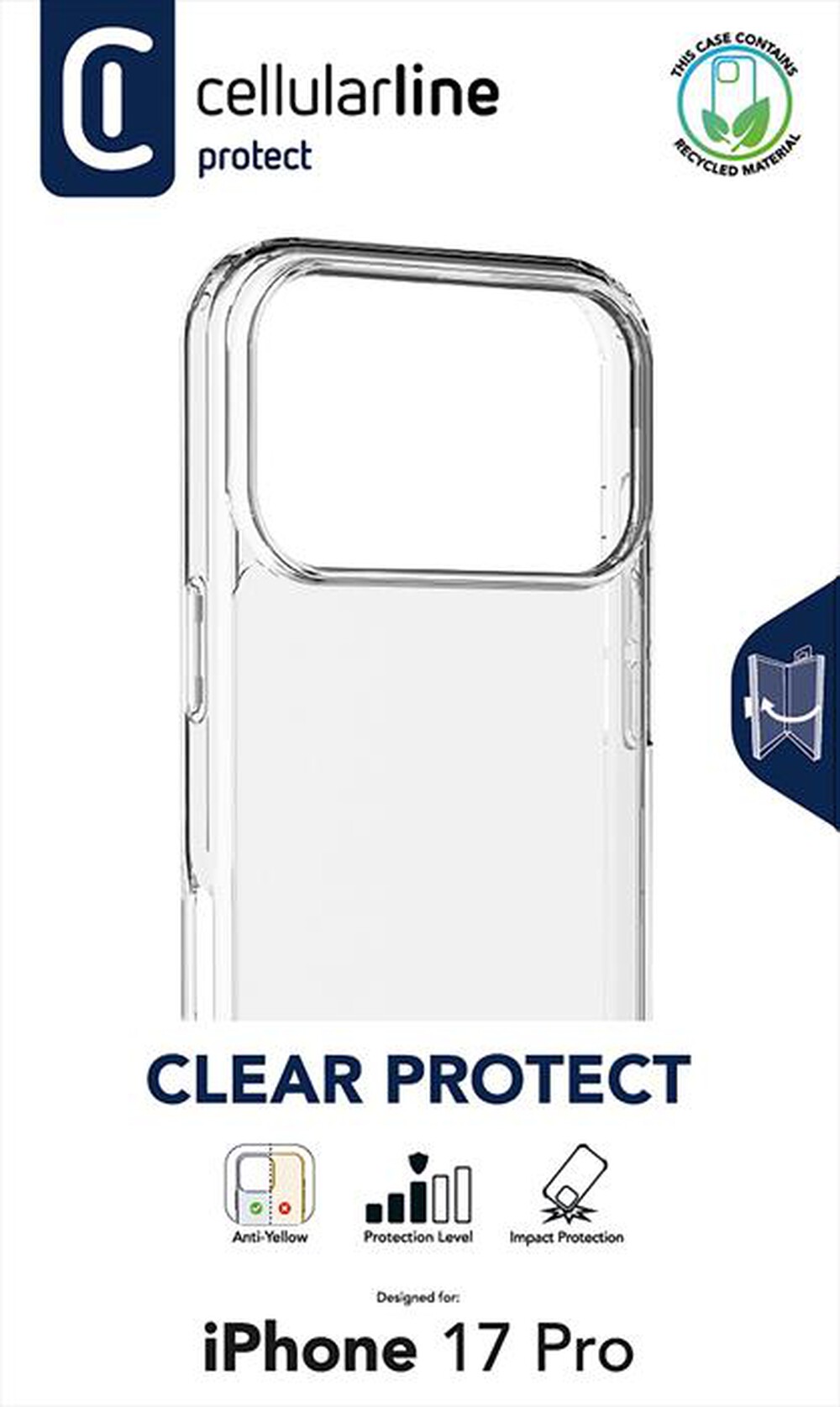 Immagine del prodotto CELLULARLINE - Custodia CLEAR STRONG per IPHONE 17 PRO-Trasparente