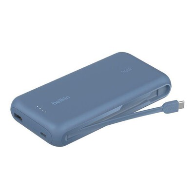 BELKIN - 20K PD30W INTEGRATED USB-C CABLE POWER BANK-BLU