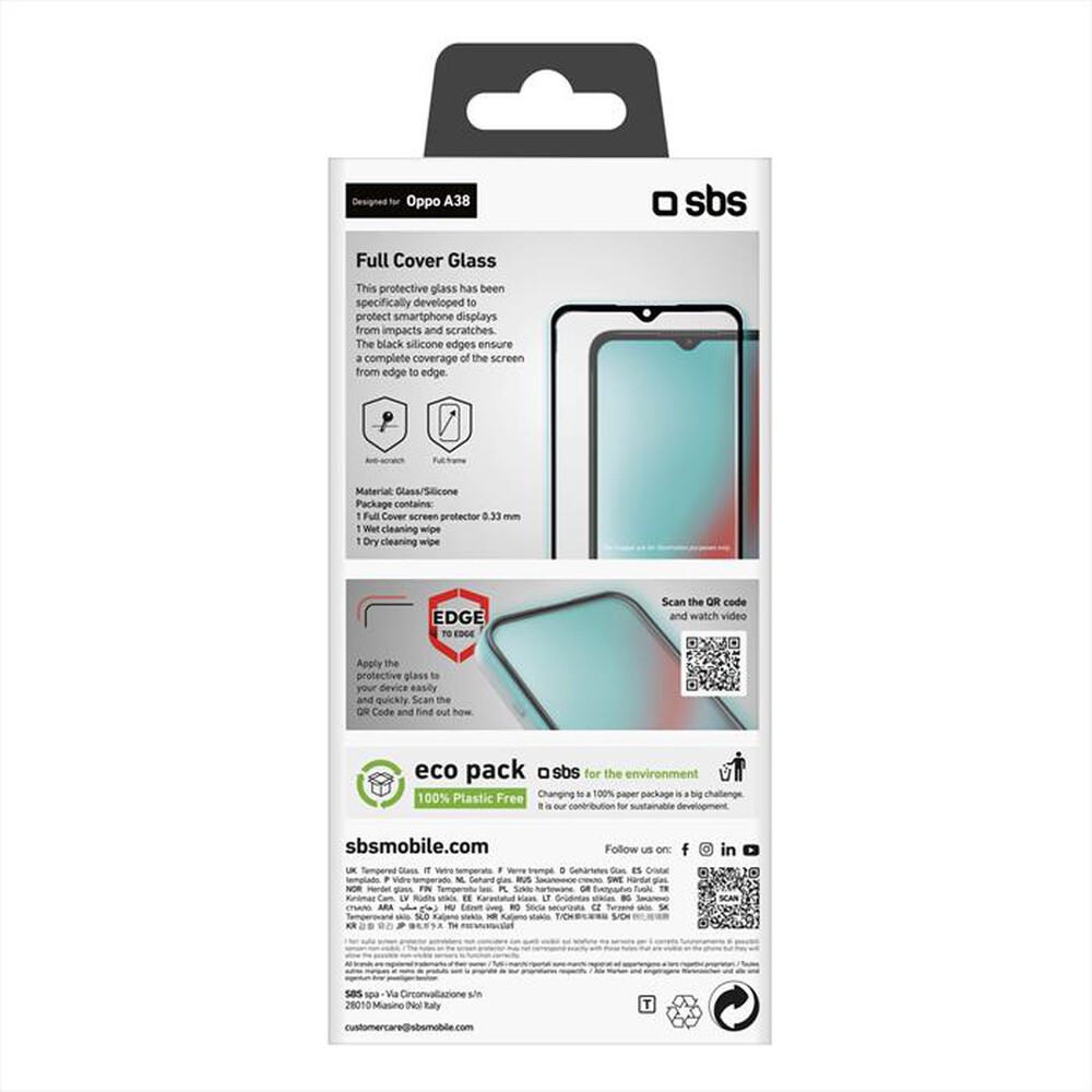 "SBS - Screen protector TESCRFCOPA38 per Oppo A38-Nero"