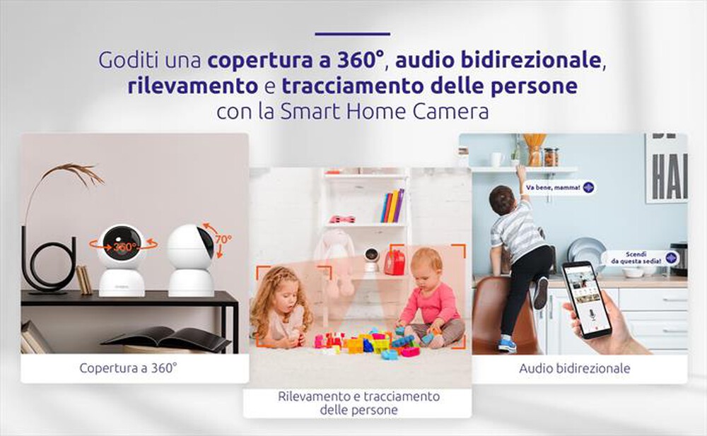 "STRONG - Telecamera Wi-Fi Interno 2K SHC04IR0-W-BIANCO"