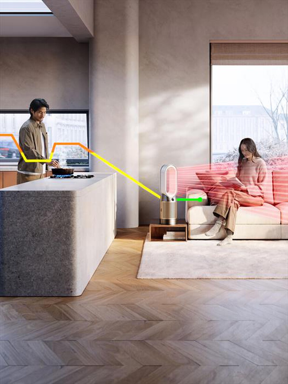 "DYSON - PURIFIER HOT+COOL HP2 DE-NOX-White/Gold"