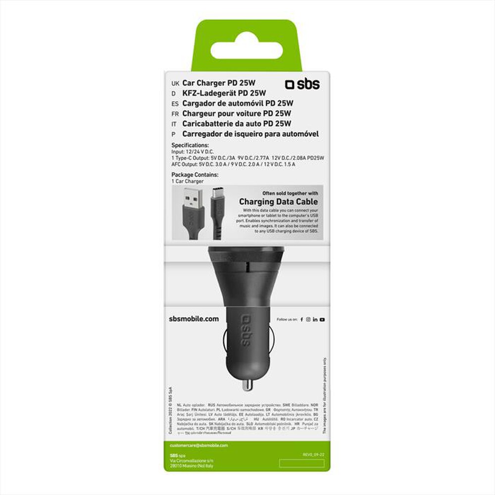 "SBS - Car charger TECRPD25W-Nero"