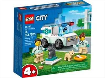 LEGO - CITY FURGONCINO DI SOCCORSO DEL VETERINARIO -60382-Multicolore