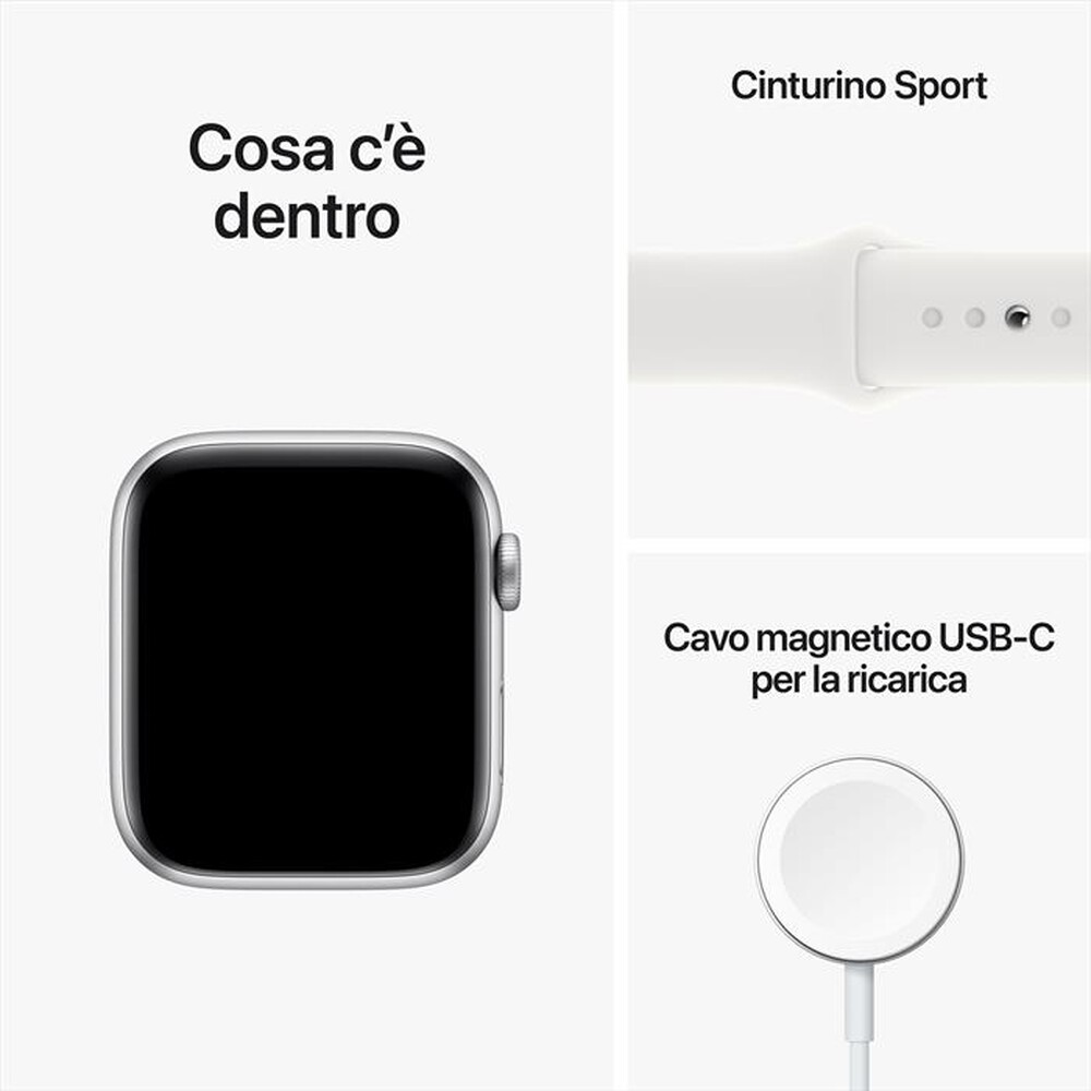 "APPLE - Watch SE GPS + Cellular 44mm Regular-Argento - Bianco"