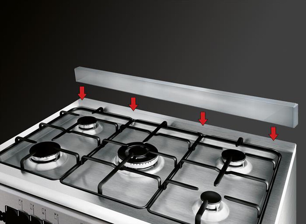 "GLEM GAS - Cucina a gas ed elettrica AR856EI Classe A-Inox"