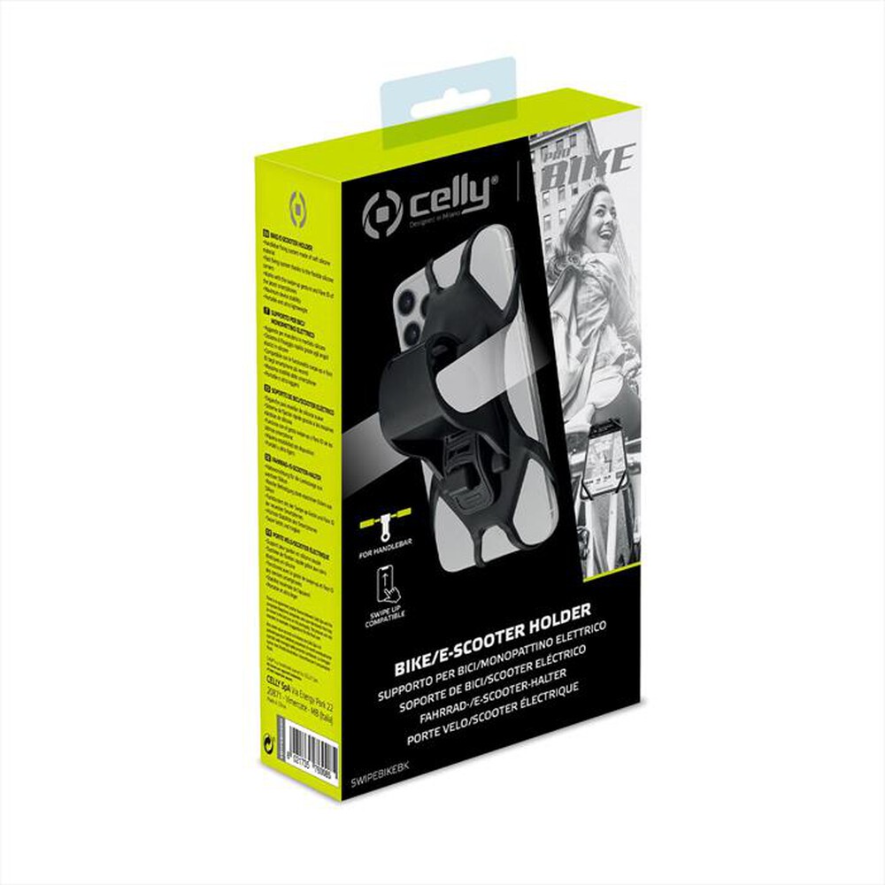 "CELLY - SWIPEBIKEBK-SWIPE BIKE HOLDER BK-Nero/Silicone"