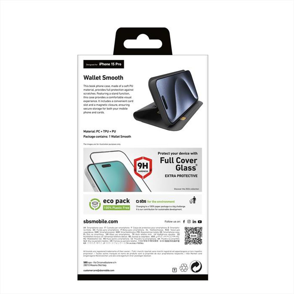 "SBS - Custodia TEBKLITEIP1561PK per iPhone 15 Pro-Nero"