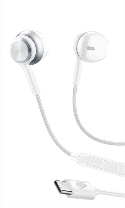 CELLULARLINE - Auricolare cuffia AUCAPSULEMSTYPEC2W-Bianco,  CELLULARLINE - Auricolare cuffia AUCAPSULEMSTYPEC2W-Bianco