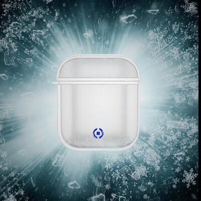 CELLY - AIRCASEGLACWH-AIRPODS 1/2 GLACIER CASE-Bianco/Poliuretano