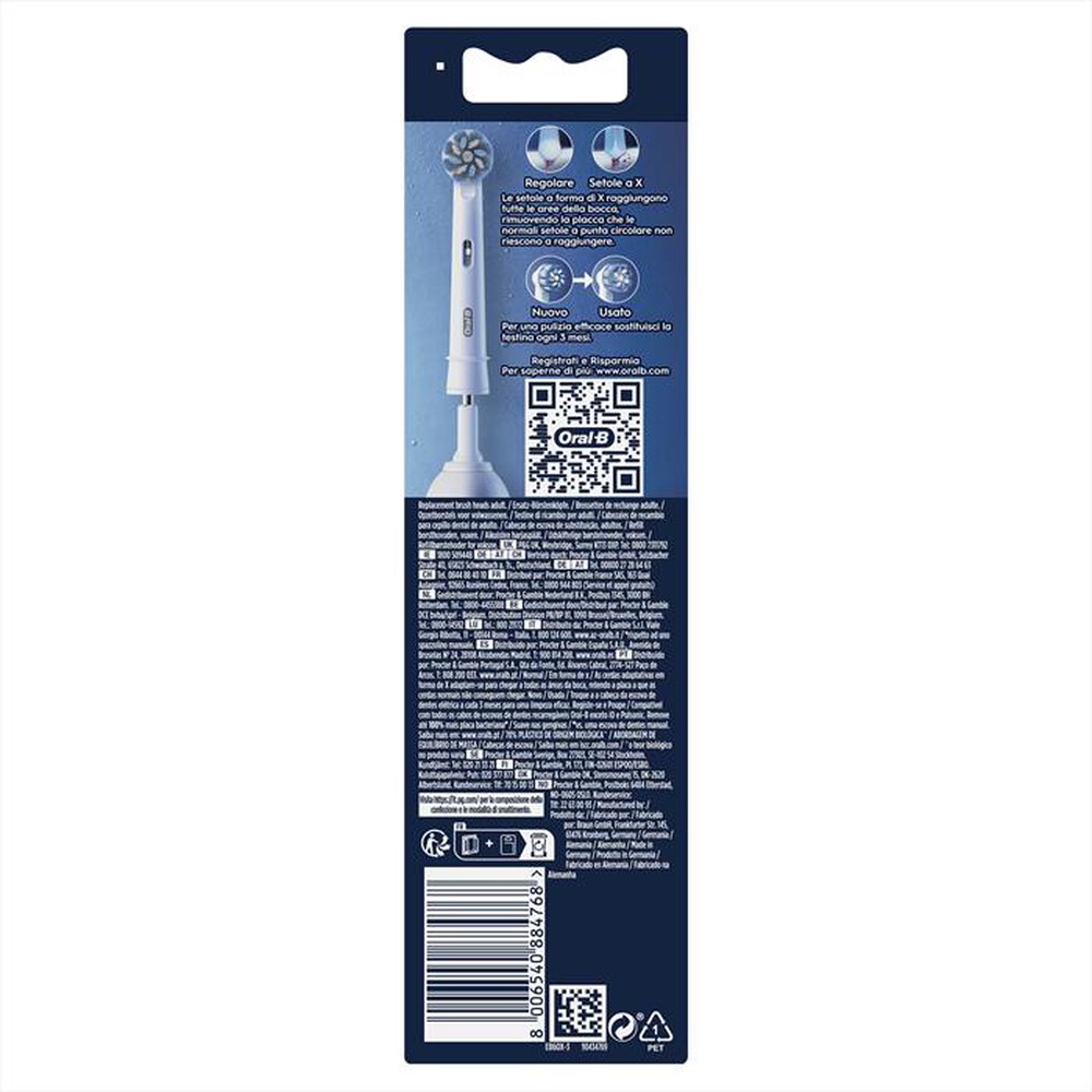 "ORAL-B - TESTINE PRO SENSITIVE CLEAN 3 TESTINE-BIANCO"