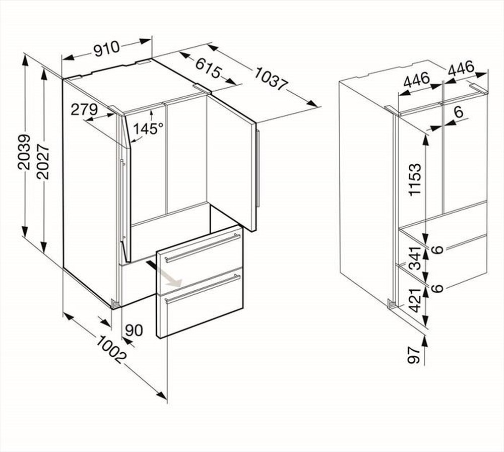 "LIEBHERR - Frigorifero combinato CBNES 6256-25 Classe F 585lt-Acciaio"