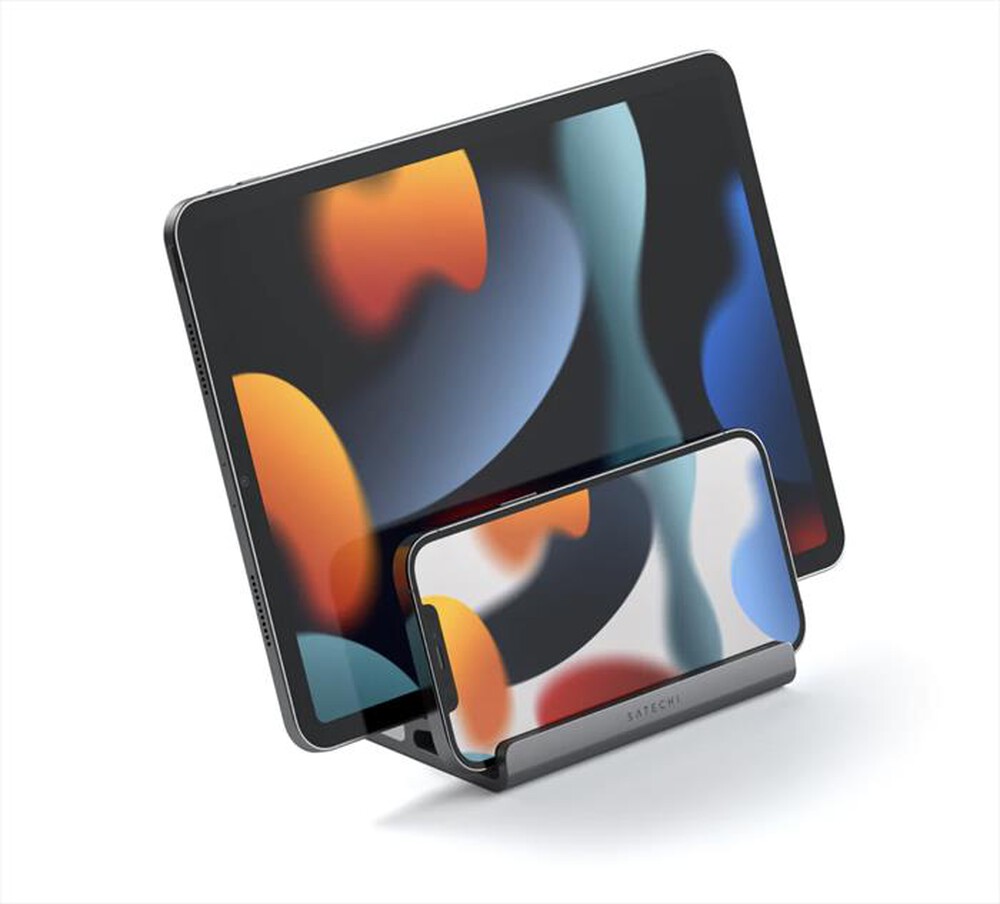 "SATECHI - STAND VERTICALE DOPPIO PER LAPTOP IN ALLUMINIO-grigio"