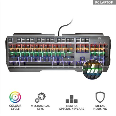 TRUST - GXT877 SCARR MECHANICAL KEYBOARD IT-Black/RGB