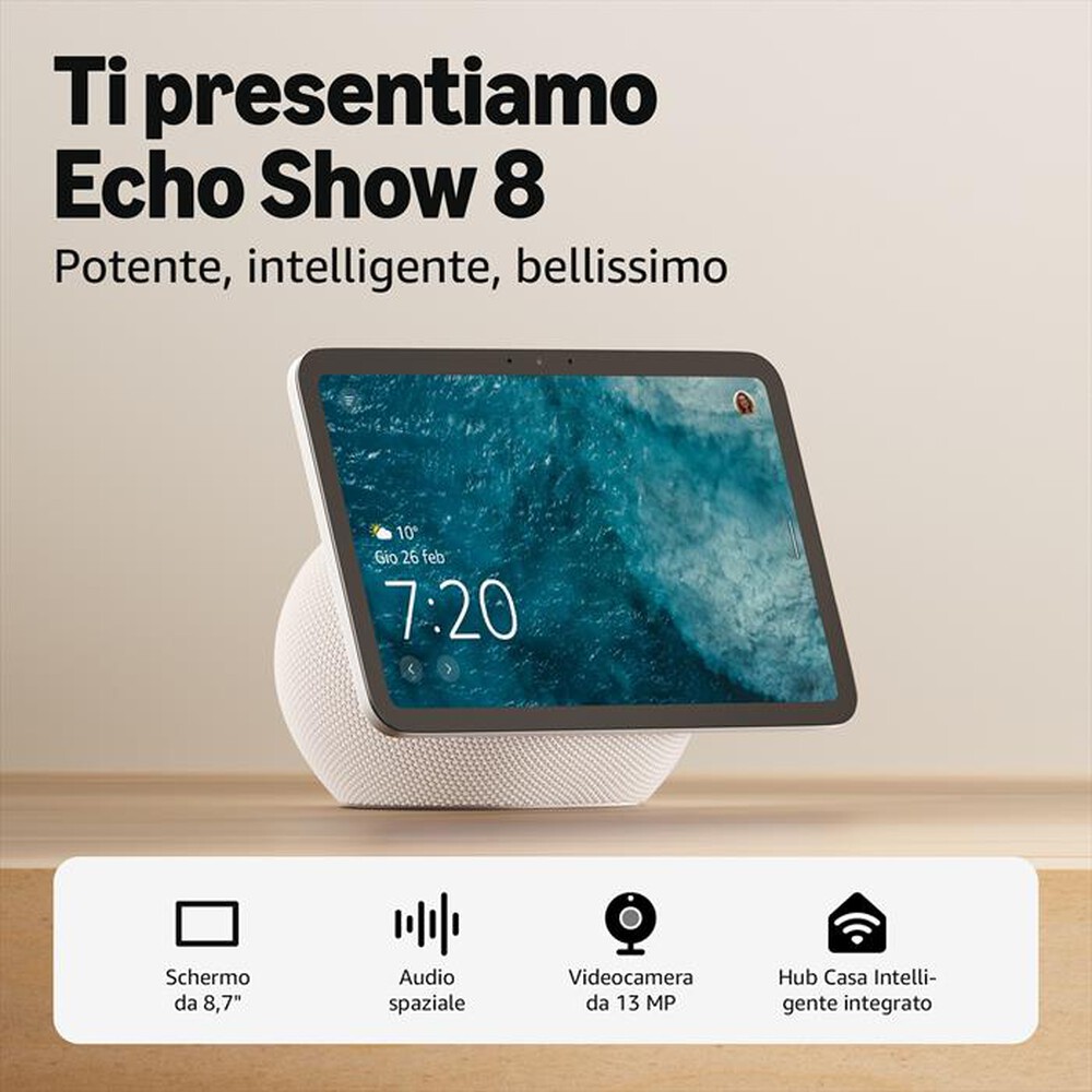 Immagine del prodotto AMAZON - NUOVO AMAZON ECHO SHOW 8 (2025 RELEASE)-Glacier White