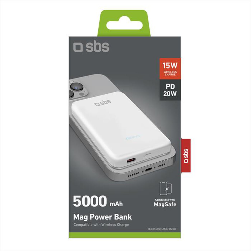 "SBS - Powerbank MagSafe TEBB5000MAGSPD20W-Bianco"