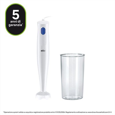 BRAUN - Frullatore a immersione Minipimer MQ10.001P-Bianco