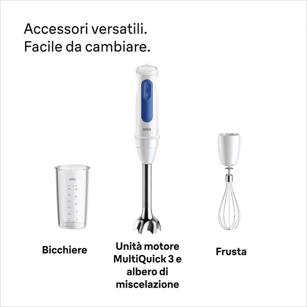 Immagine del prodotto BRAUN - Frullatore a immersione Minipimer MQ3005WH CREAM-Bianco/Blu