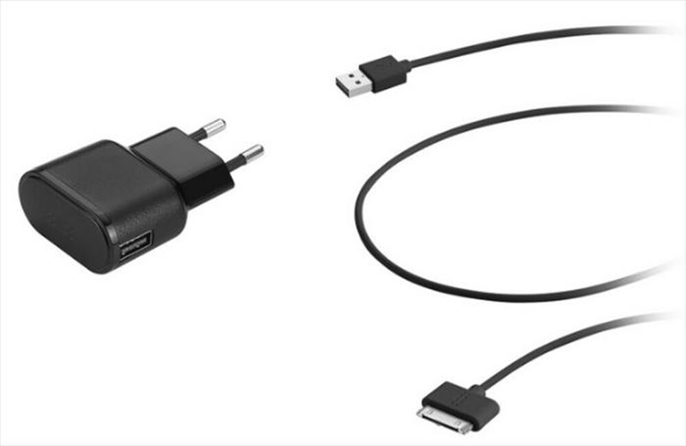 "AIINO - Apple Wall Charger 1USB 1A with Dock 30 Pin cable-Nero"