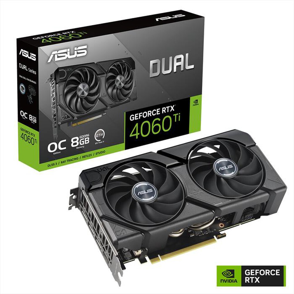 "ASUS - Dual GeForce RTX 4060 Ti EVO OC Ed 8GB GDDR6-nero"