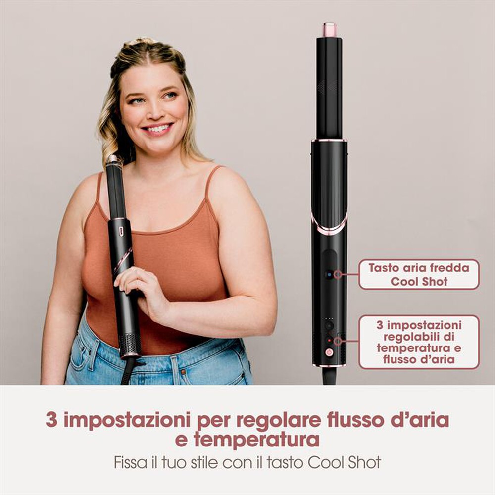 "SHARK - Styler e asciugacapelli FLEXSTYLE 3 in 1 HD424EU-nero/oro rosa"